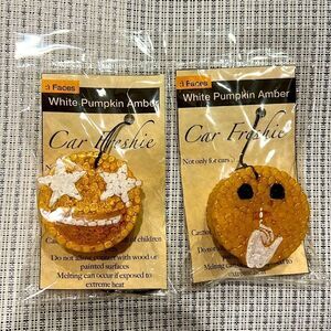 New Emoji Car Freshies Pack of 2 in White Pumpkin Amber Scent